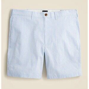 J.CREW 7" Stretch Seersucker Short Size 42 Blue White NEW Preppy Coastal BE493